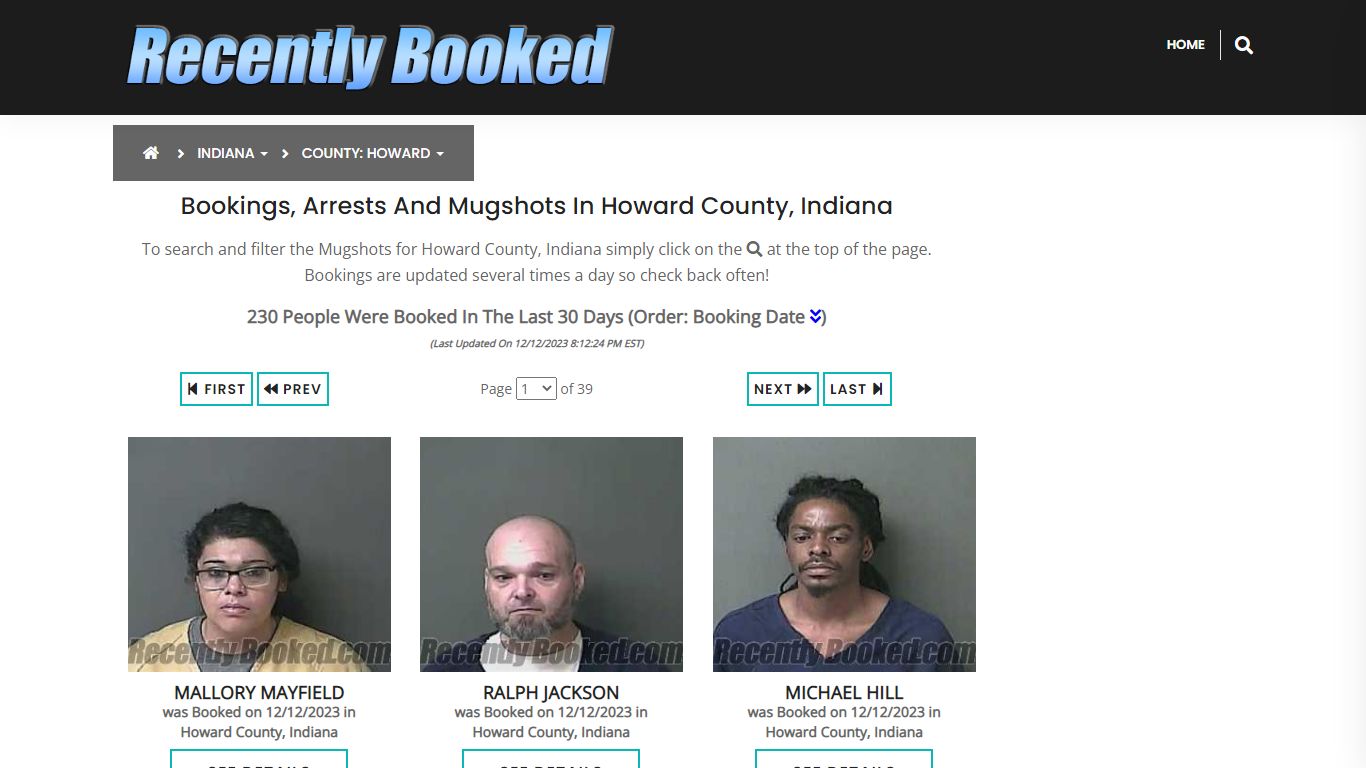 Recent bookings, Arrests, Mugshots in Howard County, Indiana
